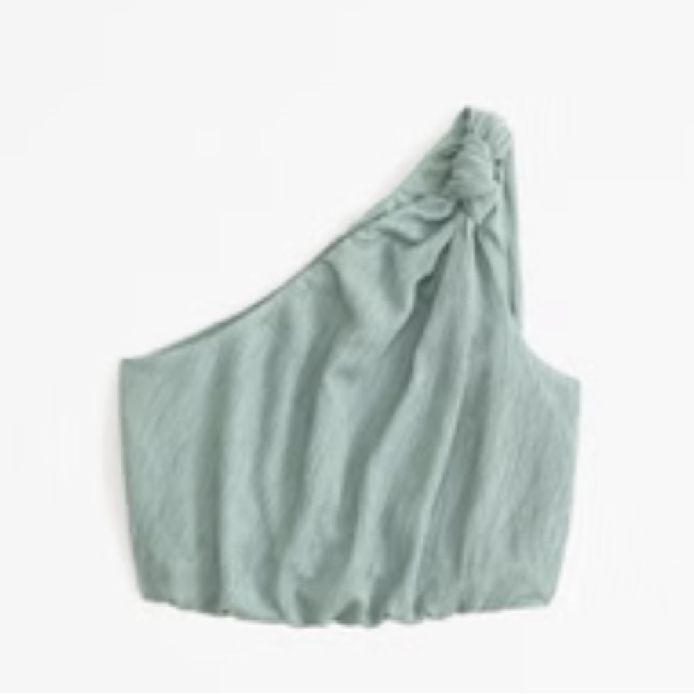 A&F One-Shoulder Sage Top